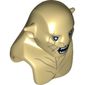 Minifig Head Special, Azog with Dark Tan Markings on Face and Chest, Light Blue Eyes and Wide Open Mouth Print