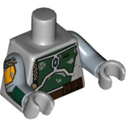 Torso Armor Plates Dark Green Print (Boba Fett), Sand Blue Arms Printed, Light Bluish Gray Hands