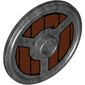 Shield Round with Stud and Raised Rim and Rivets and Circular Wood Planking Print