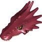 Creature Body Part, Dragon Head Upper Jaw with Spikes with Tan Teeth and Orange Eyes Print