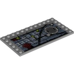 Plate Special 6 x 12 with Studs on 3 Edges and Hopscotch Grid and Manhole Cover Print