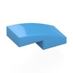 LEGO part  PLATE W. BOW 1X2X2/3 in Medium Blue