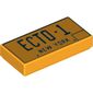 Tile 1 x 2 with 'ECTO-1' and 'NEW YORK' License Plate Print
