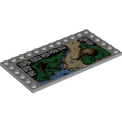 Plate Special 6 x 12 with Studs on 3 Edges and Stylised Map Print