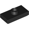Black Plate Special 1 x 2 with 1 Stud with Groove and Inside Stud Holder (Jumper)