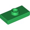 Green Plate Special 1 x 2 with 1 Stud with Groove and Inside Stud Holder (Jumper)