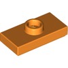 Orange Plate Special 1 x 2 with 1 Stud with Groove and Inside Stud Holder (Jumper)