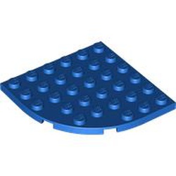 LEGO part 6003 Plate Round Corner 6 x 6 in Bright Blue/ Blue