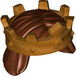 LEGO part 114874 MINI WIG, NO. 404 in Reddish Brown