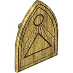 Shield Triangular Long with Black Outlines, Circle and Triangles Print