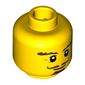 Minifig Head, Beard Reddish Brown, Goatee, Curly Moustache, Bushy Eyebrows, Thin Smile Print
