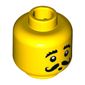 Minifig Head, Moustache Curly, Bushy Eyebrows, Round Mouth Print