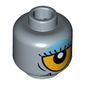 Minifig Head Cyclops, Lower Fangs, Eyelashes, Single Orange Eye Open / Eye Half Closed with Blue Eye Shadow Print