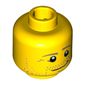 Minifig Head, Beard Stubble, Dark Tan Eyebrows, Crow's Feet, Lopsided Smile Print