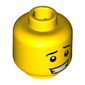 Minifig Head, Eyebrows, White Pupils, Crooked Open Smile with Teeth Print