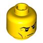 Minifig Head Sheriff, Stern Eyebrows, Crow's Feet, Cheek Lines, Chin Dimple Print