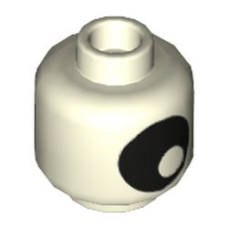 Minifig Head Mixel Eye, Large Black Eye with Pupil Print [Hollow Stud]