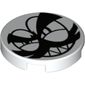 Tile Round 2 x 2 with Bottom Stud Holder with Grinning Nixel Face Print
