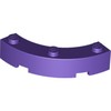 Dark Purple Brick Round Corner 4 x 4 Macaroni Wide with 3 Studs