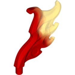 Wave / Flame Rounded Wing Shaped with Bar with Marbled Trans Yellow Pattern