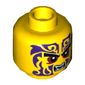 Minifig Head Chope, Eyebrows, Red Eyes, Purple Tattoo, Open Mouth with Fangs Print