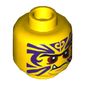Minifig Head Zugu, Eyebrows, Red Eyes, Purple Tattoo, Fang Print