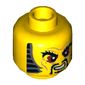 Minifig Head Chen, Bushy Eyebrows, Red Eyes, Moustache and Goatee, Sideburns, Wrinkles Print [Hollow Stud]