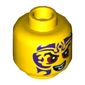 Minifig Head Kapau, Eyebrows, Red Eyes, Purple Tattoo, Evil Smile Print [Hollow Stud]