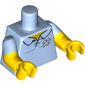 Torso, Dual Molded Arms, Shirt Collar with Chest Hair, Hammer and Saw Print, Bright Light Blue Sleeves Pattern, Yellow Arms and Hands