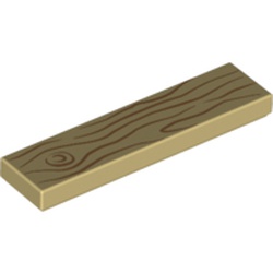 Tile 1 x 4 with Wood Grain Medium Nougat Print