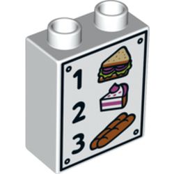 LEGO part DUPLO BRICK 1X2X2 NO 16 in White