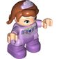 Duplo Figure Child, Hair with Bangs Dark Orange and Lavender Diadem, Medium Lavender Legs, Necklace over Lavender Top (Princess Sofia)