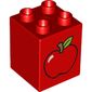 Duplo Brick 2 x 2 x 2 with Apple Print