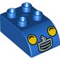 Duplo Brick 2 x 3 with Curved Top with Car Grill, Headlights Print