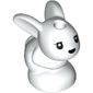 Animal, Rabbit / Bunny, Baby Sitting with Black Eyes and Black Nose Print