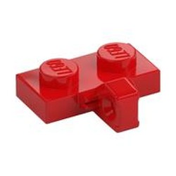 LEGO part 49716 PLATE 1X2 W. STUB/VERTICAL in Bright Red/ Red
