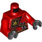Torso Robe with Fire Power Emblem, Kunai Knives and Scabbard Print, Red Arms, Black Hands