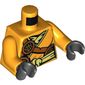 Torso Robe with Bright Light Yellow Sash and Scabbard Print, Bright Light Orange Arms, Black Hands