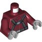 Torso Pilot Suit, Dark Bluish Gray Straps/Harness Print, Dark Red Arms, Light Bluish Gray Hands