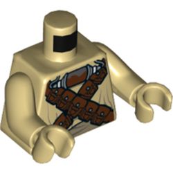 Torso Robe, Reddish Brown Belts Across Chest, Breathing Apparatus Print (Tusken Raider), Tan Arms and Hands