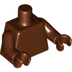 Torso Plain, Reddish Brown Left Arm with Black and Dark Tan Band Print, Reddish Brown Right Arm, Reddish Brown Hands