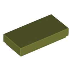 LEGO part 3069b Tile 1 x 2 with Groove in Olive Green