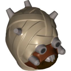 Minifig Head Special, Tusken Raider with Reddish Brown Mask Print