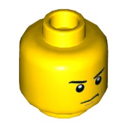 Minifig Head Samurapper, Eyebrows and Scowl, White Pupils Print