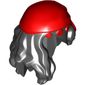 Hair Mid-Length with Parting and Rag Wrap / Bandana Red Print