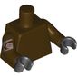 Torso Plain, Dark Brown Arms with Silver Band Print, Black Hands