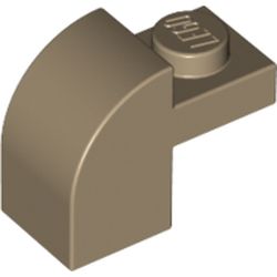LEGO part  BRICK 1X1X1 1/3, W/ ARCH in Sand Yellow/ Dark Tan