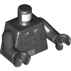 Torso Flight Suit with Control Panel, Tubes, Silver Belt Buckle, Back print (TIE Pilot, Rebels Cartoon Style), Black Arms and Hands