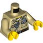 Torso Shirt with Pockets, Silver Radio and Police Badge, Brown Belt with Canteen and Phone Print, Tan Arms, Yellow Hands