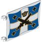 Flag 6 x 4 with Clips with Crossed Cannons over Blue and White Cross with Yellow Outline Print on Both Sides